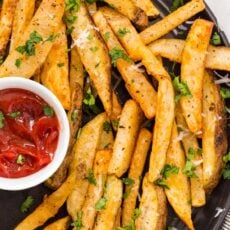 Air Fryer Fries served with ketchup