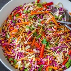 Asian Chopped Salad in Mixing Bowl