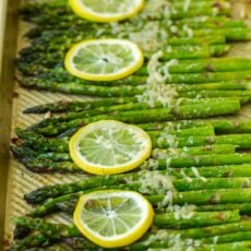 Roasted Asparagus on baking sheet