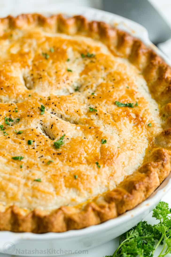 Savory pie crust top for chicken pot pie