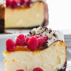 This is the best raspberry apricot cheesecake with chocolate crust I've ever made, or tried. It's creamy, decadent and will excite your taste buds.