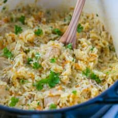 Creamy Chicken and Rice Recipe (a one-pot meal). You'll be going back for refills! @natashaskitchen