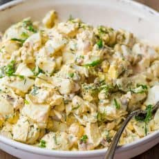 Egg Salad with the best dressing in a serving bowl