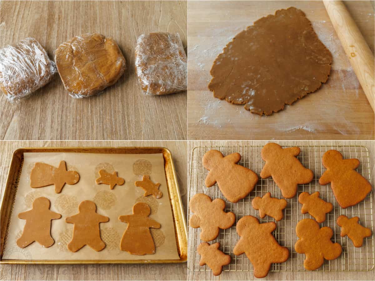 How to roll out Christmas gingerbread cookies