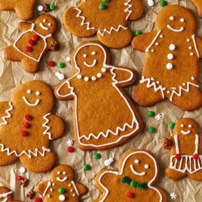 Gingerbread cookies decorated for the holidays