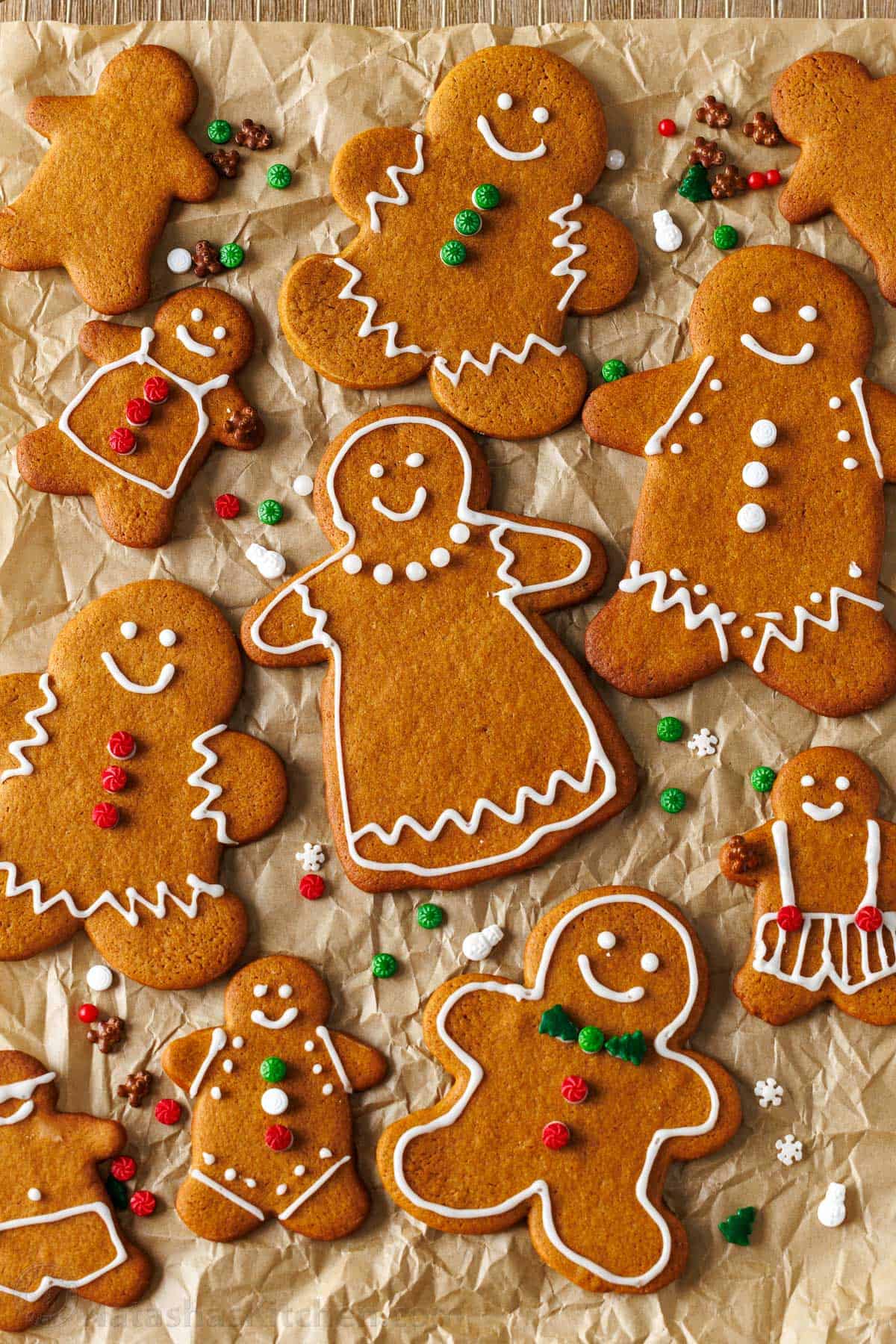 Gingerbread cookies decorated for the holidays