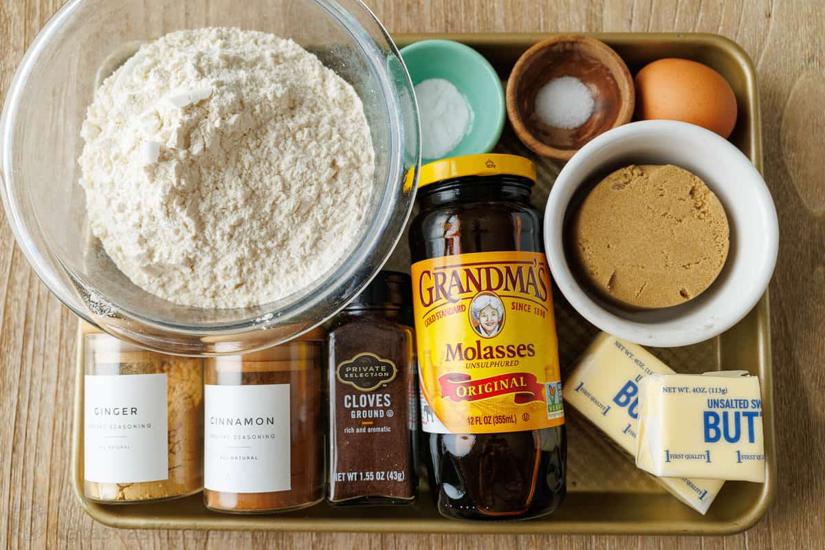 Ingredients for our best gingerbread cookie recipe