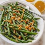 Green Beans Almondine recipe with almonds and butter garlic sauce