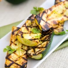 Mom's Zucchini are springing up everywhere. Grilling these garlic zucchini is so easy and they retain their natural meaty juiciness. A must try!
