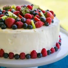 Kiwi Berry Cake Recipe - If you love fruit, this cake will make your dreams come true. Layer after layer of gorgeous fruit in this berry cake. | natashaskitchen.com