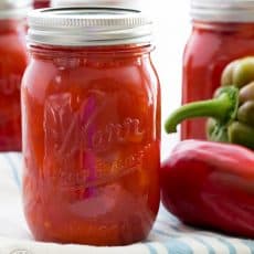 Learn how to make marinated red bell peppers. They’re great side dish along mashed potatoes and good to nibble on straight too.