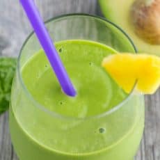 This pineapple avocado green smoothie is delicious, healthy, energy boosting and good till the last drop. @natashaskitchen