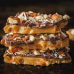 Toffee recipe with toasted almonds, chocolate and buttery candy