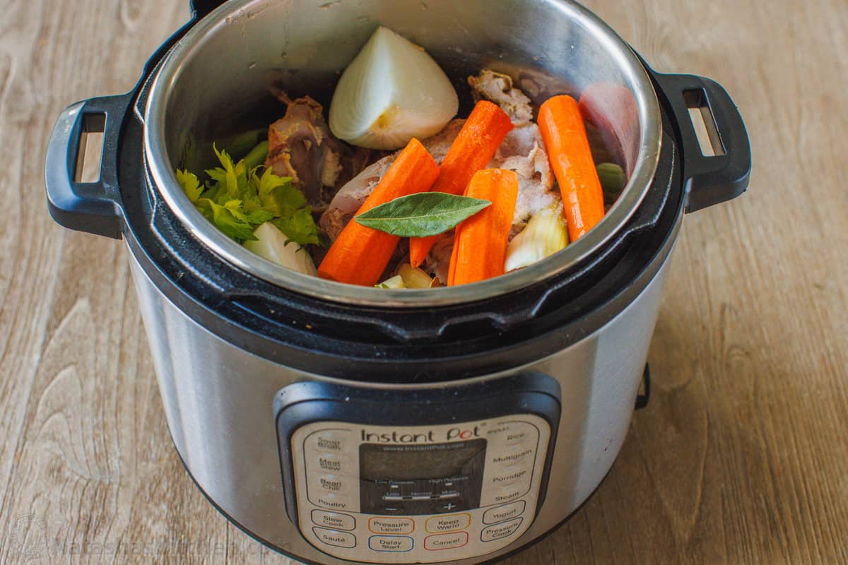 directions for making bone broth in the Instant pot in only 2 hours